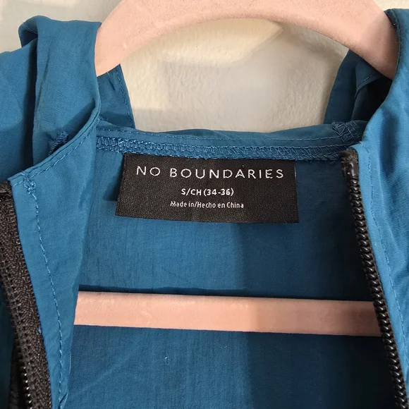No Boundaries Teal Windbreaker Jacket - Picture 3 of 3